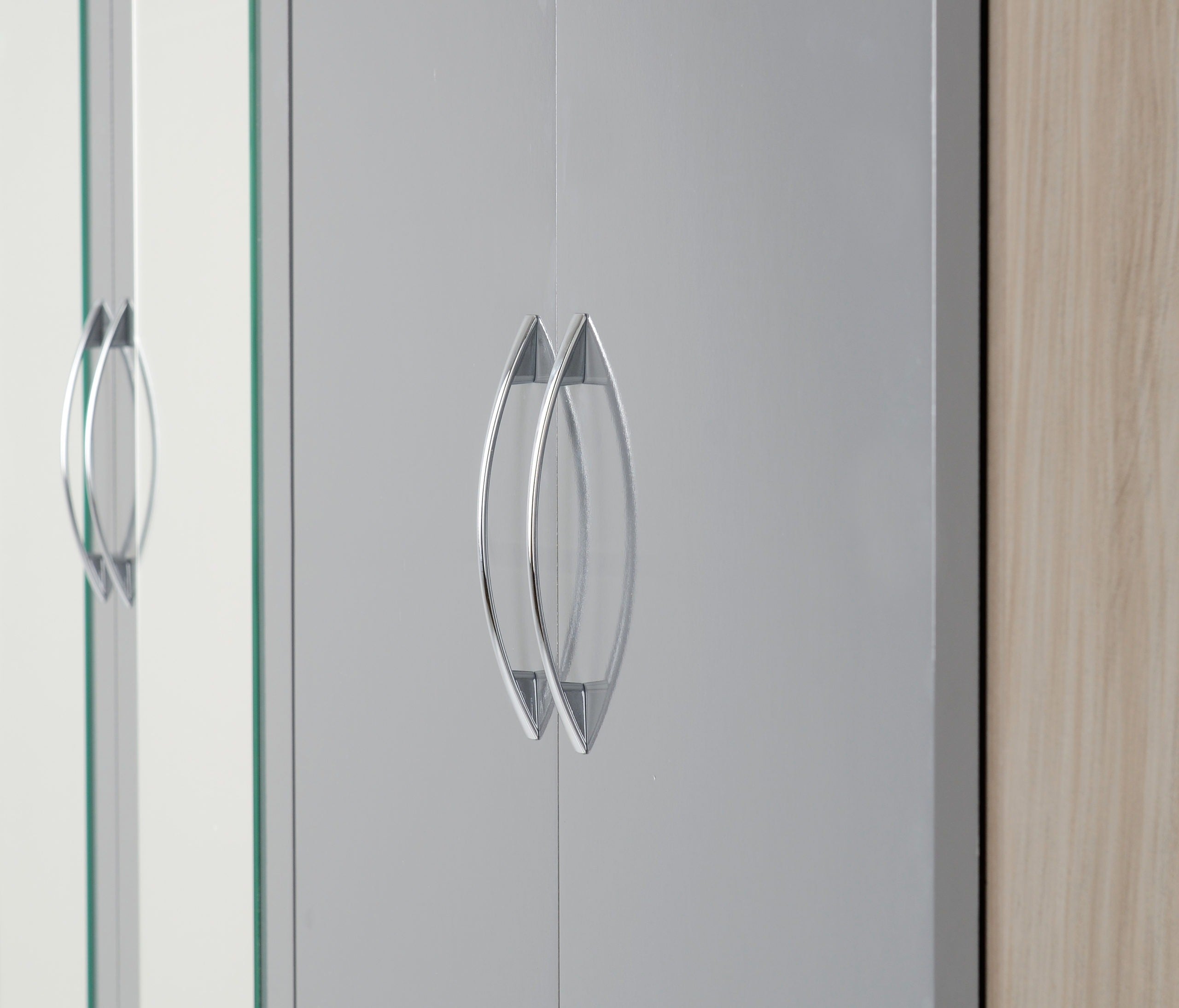 grey gloss mirrored wardrobe