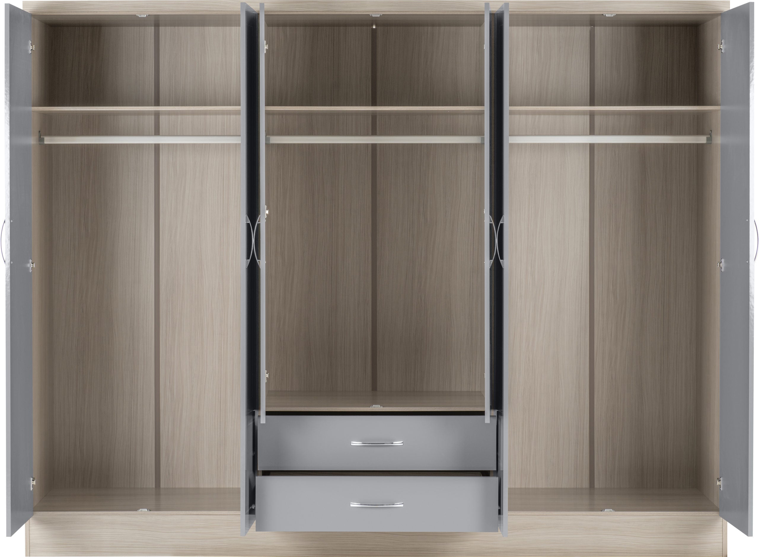 nevada 6 door wardrobe grey