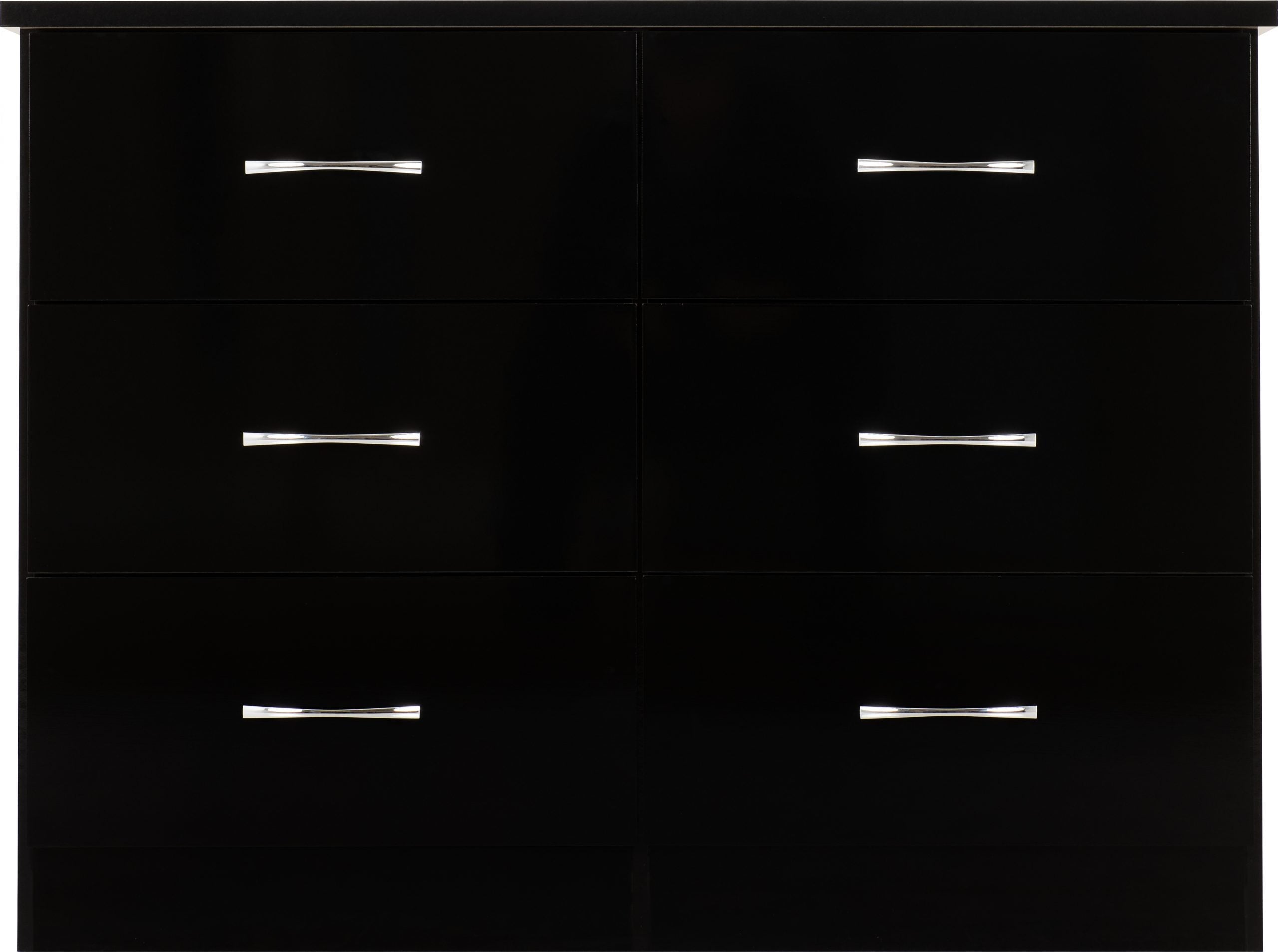 6 drawer black chest