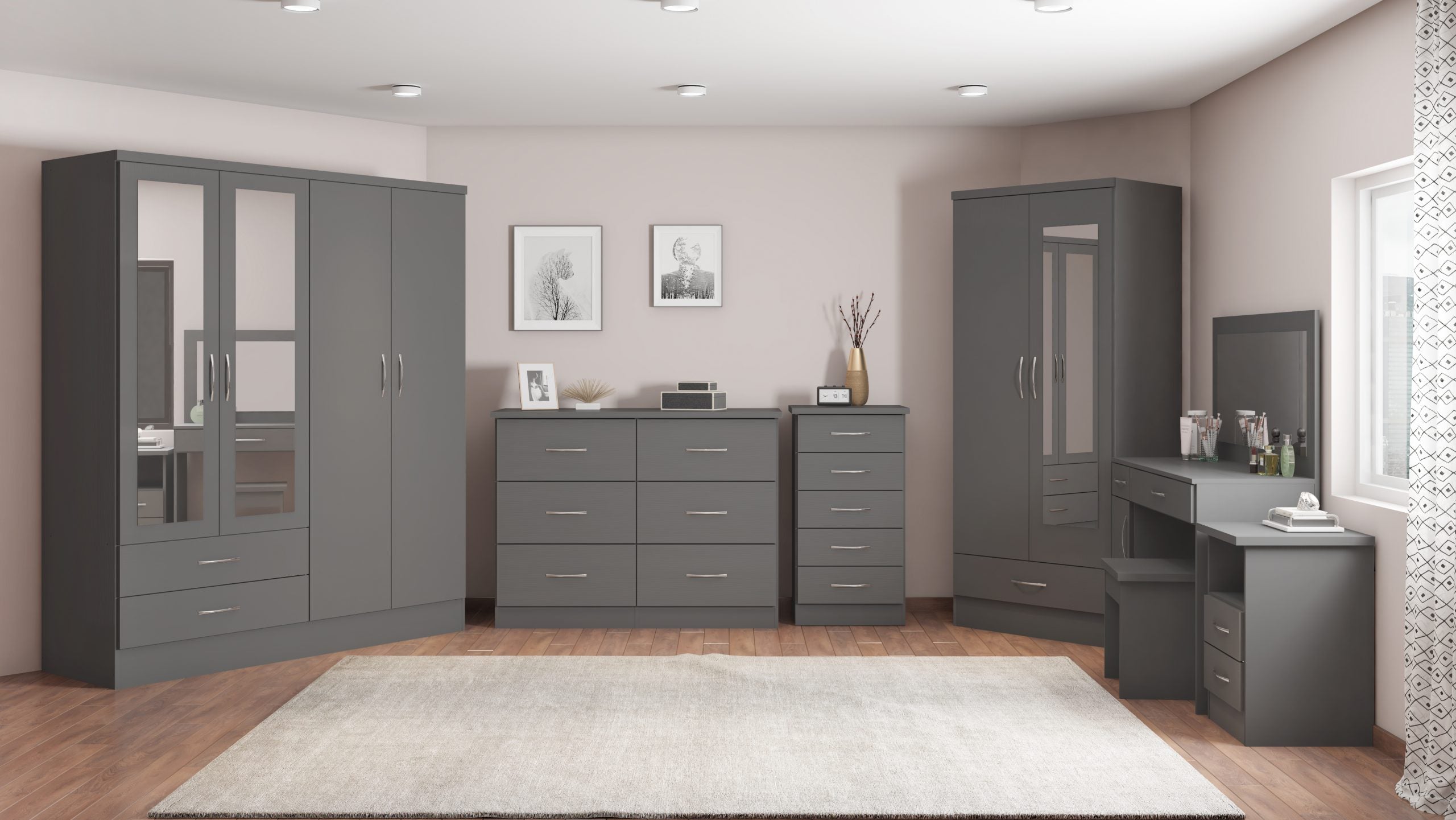 mirrored wardrobe 4 door