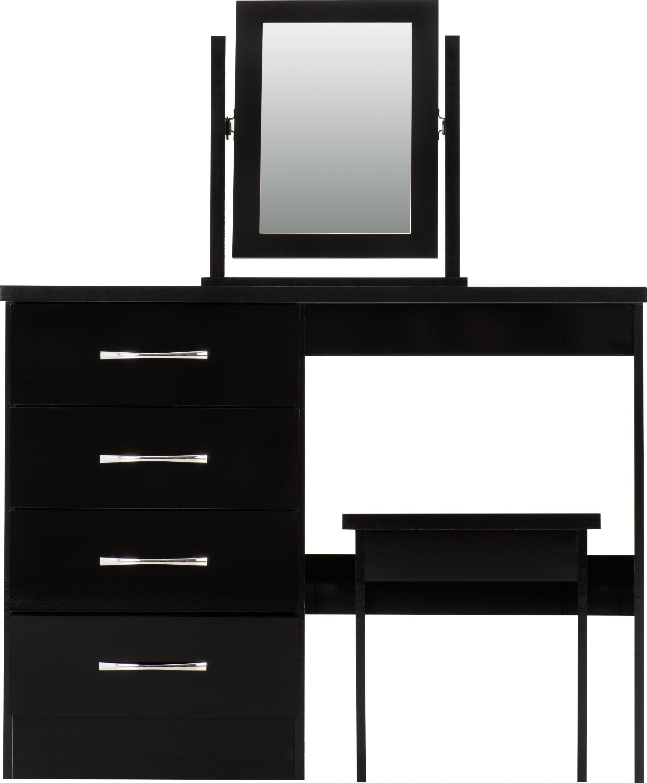 dressing table set black gloss