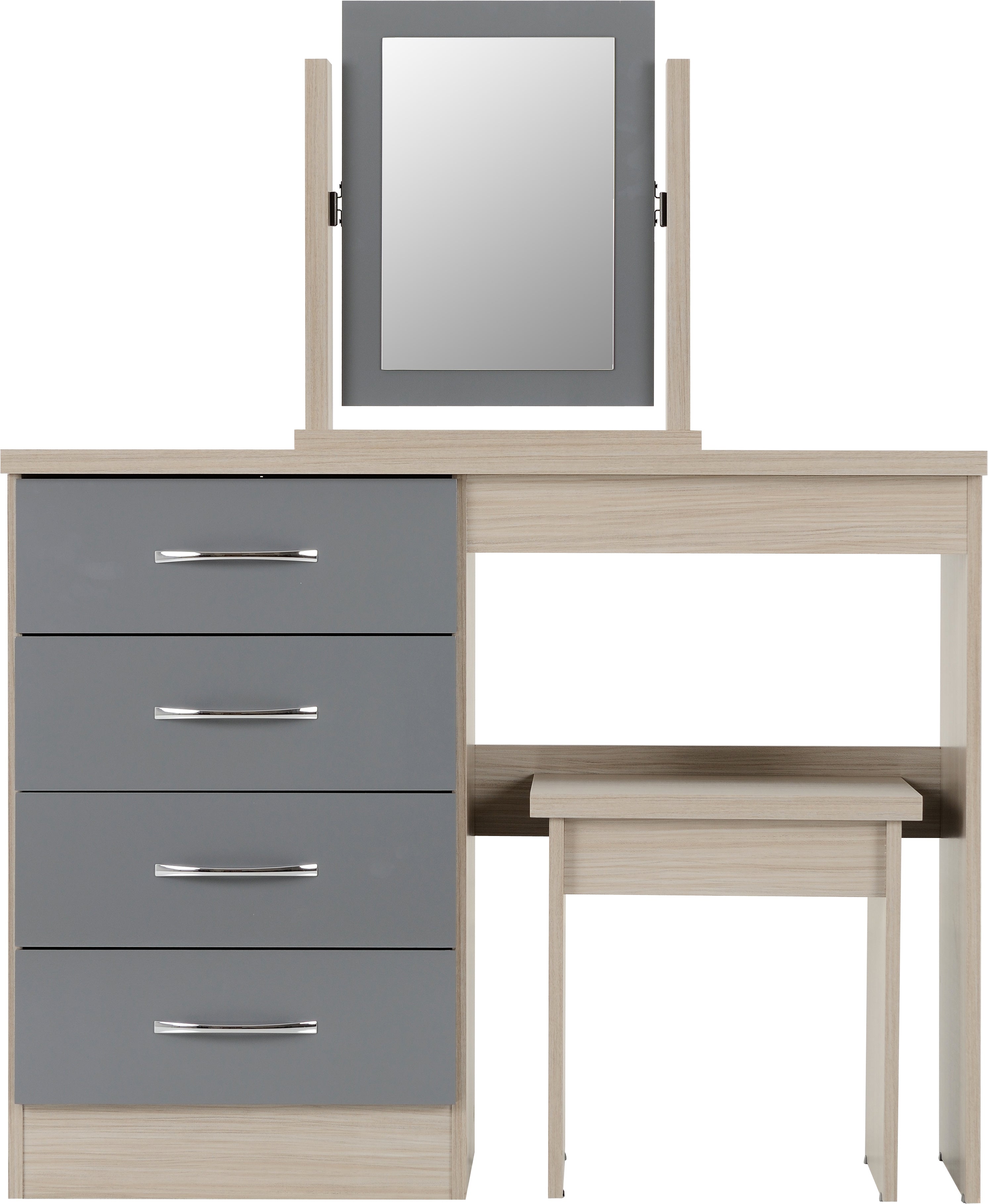 4 drawer dressing table set grey
