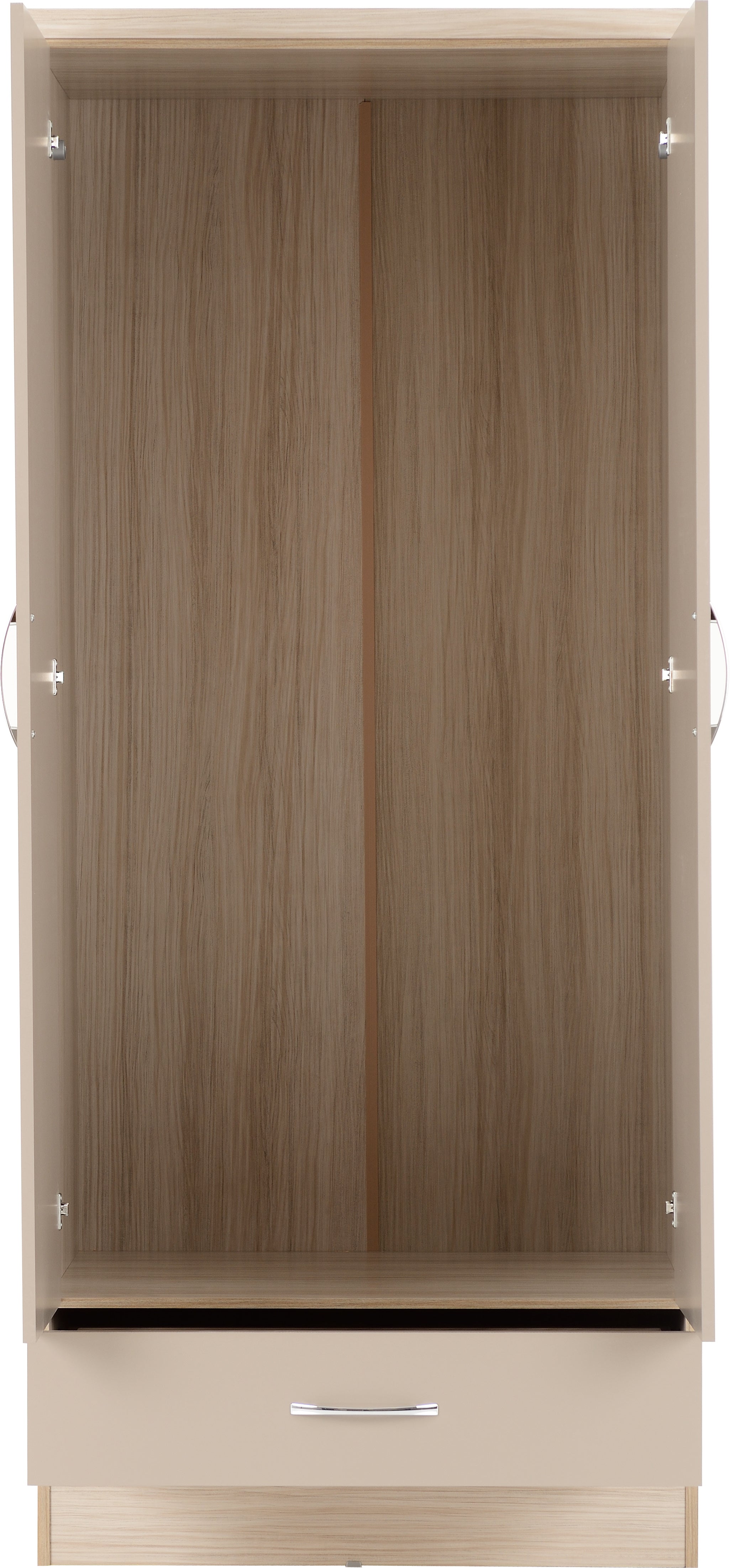 2 door oak wardrobe with drawers