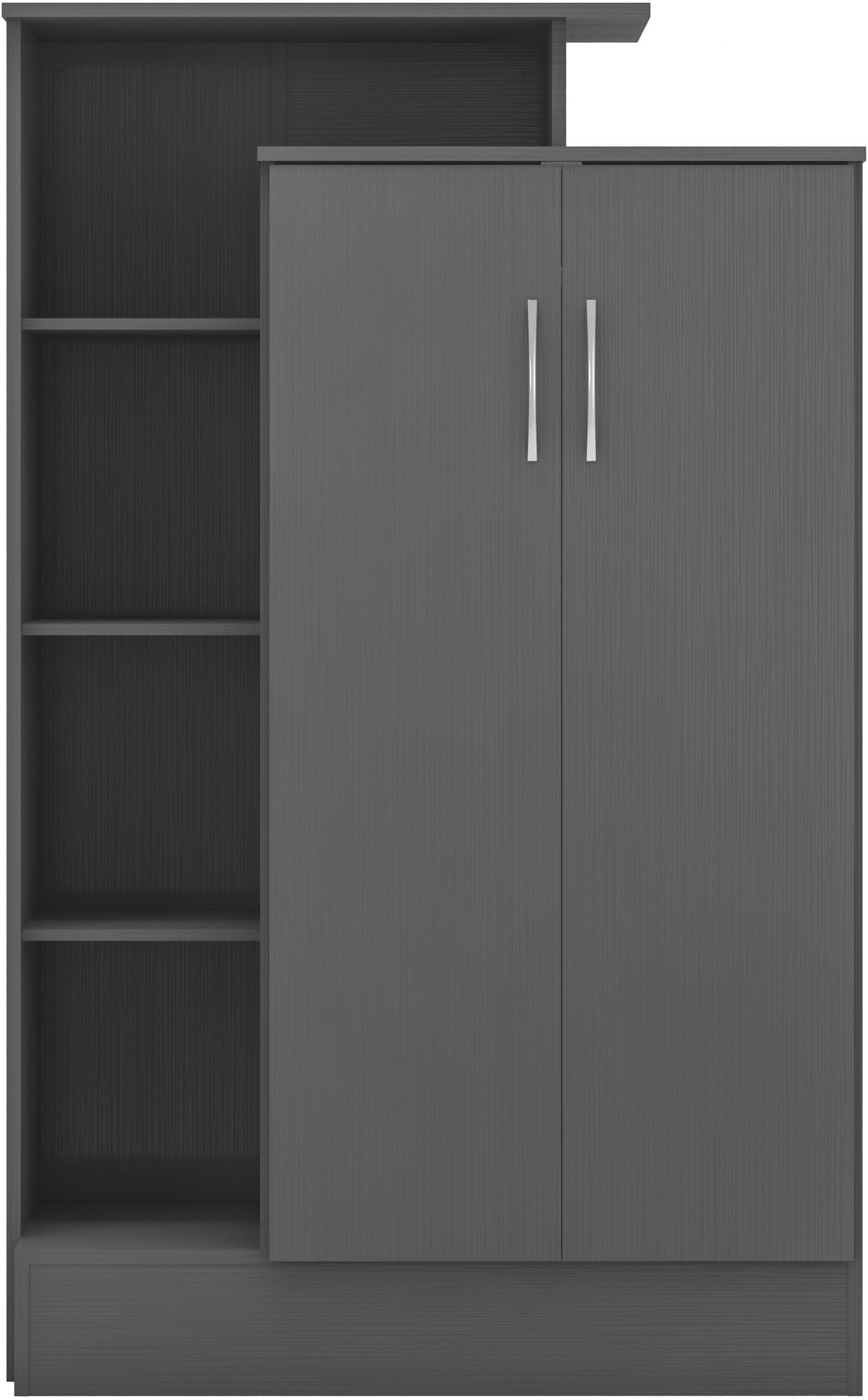 open wardrobe with shelves