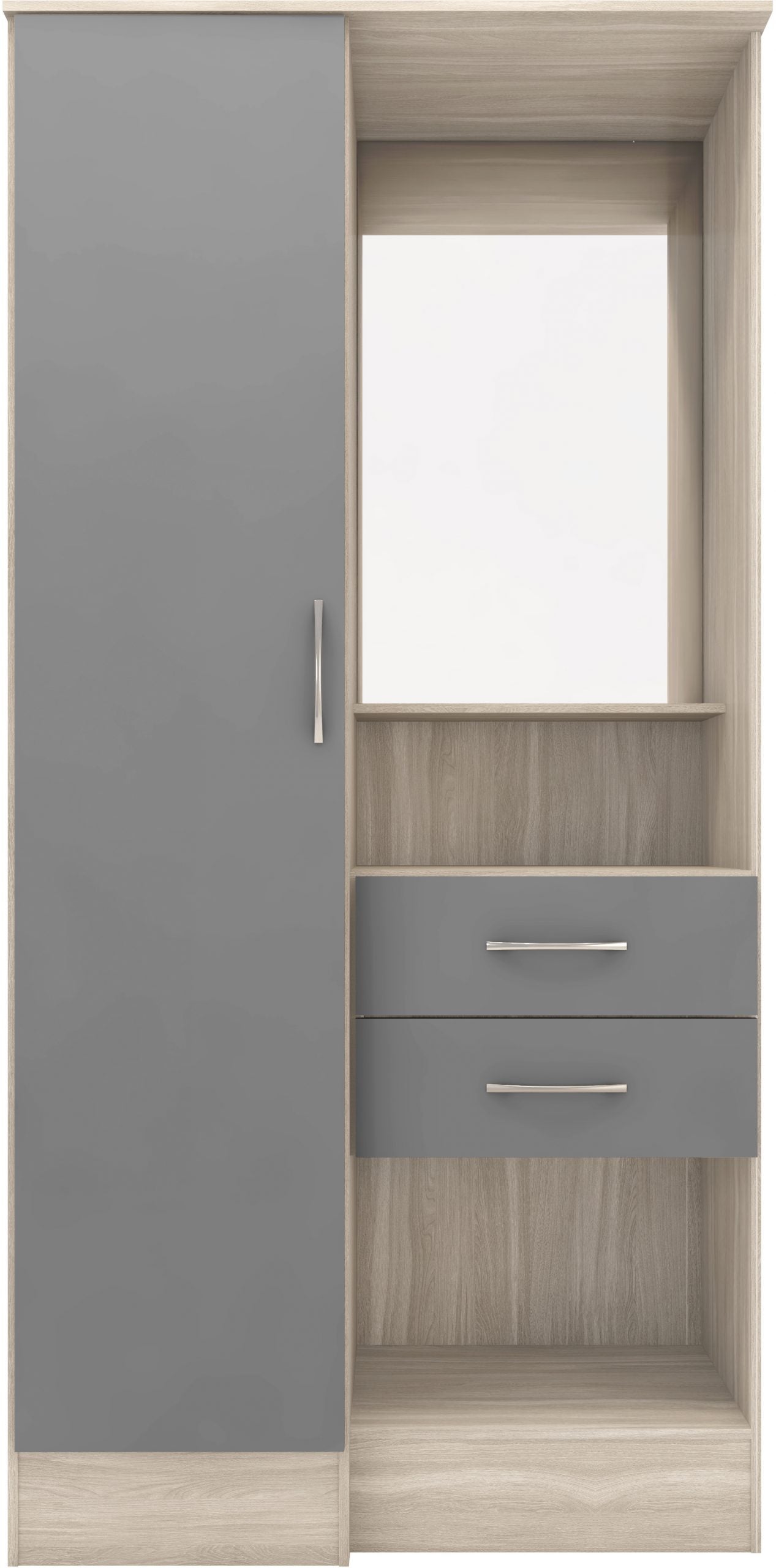 grey single door wardrobe