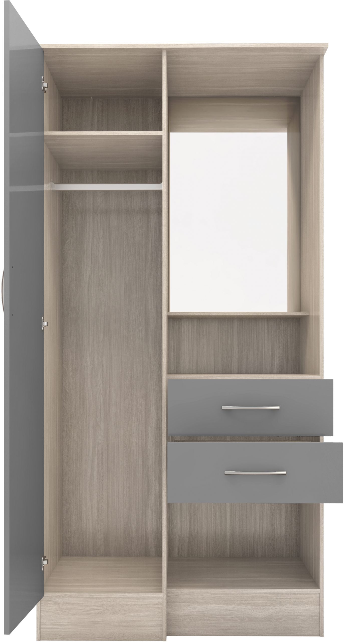 single door wardrobe grey