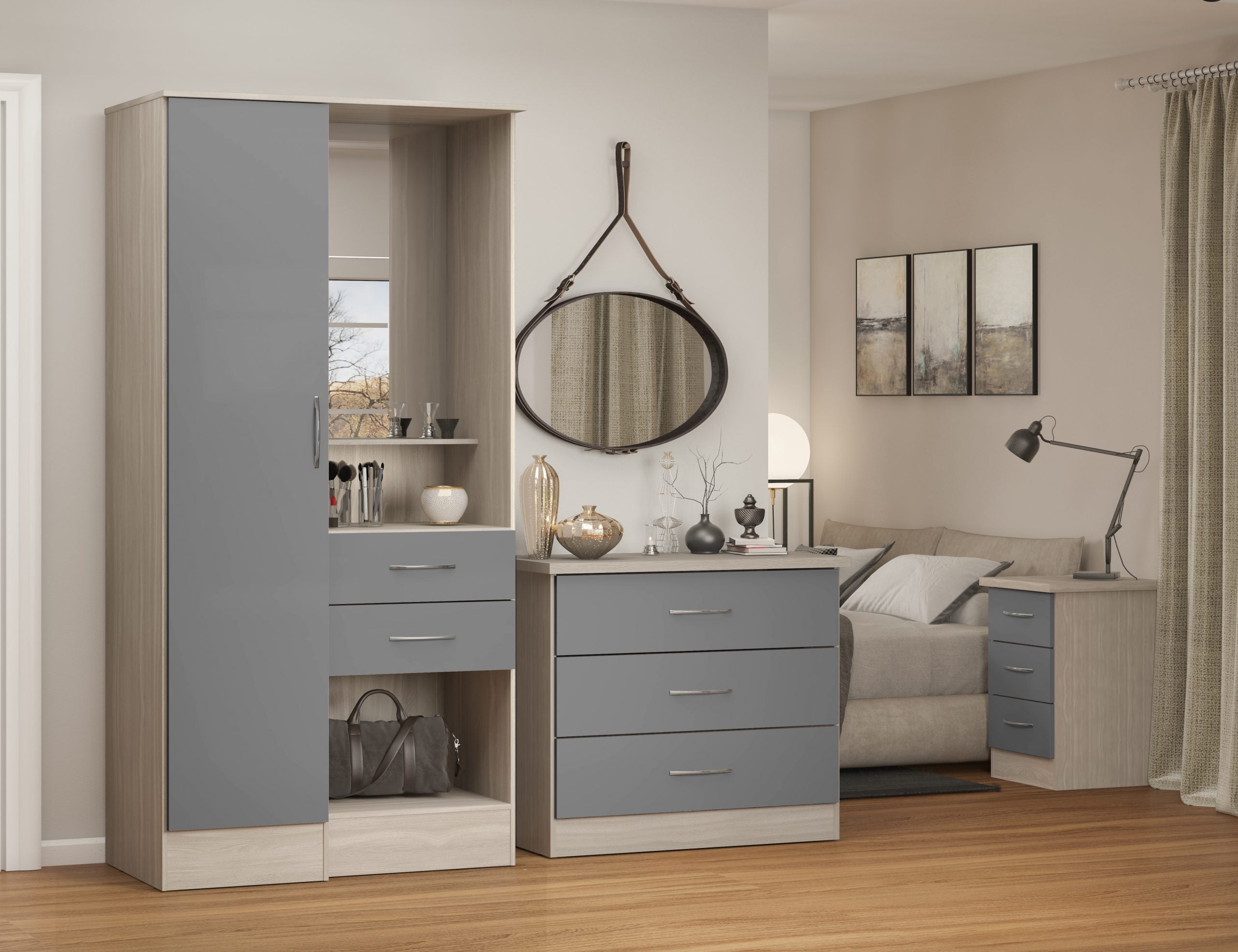 1 door wardrobe grey