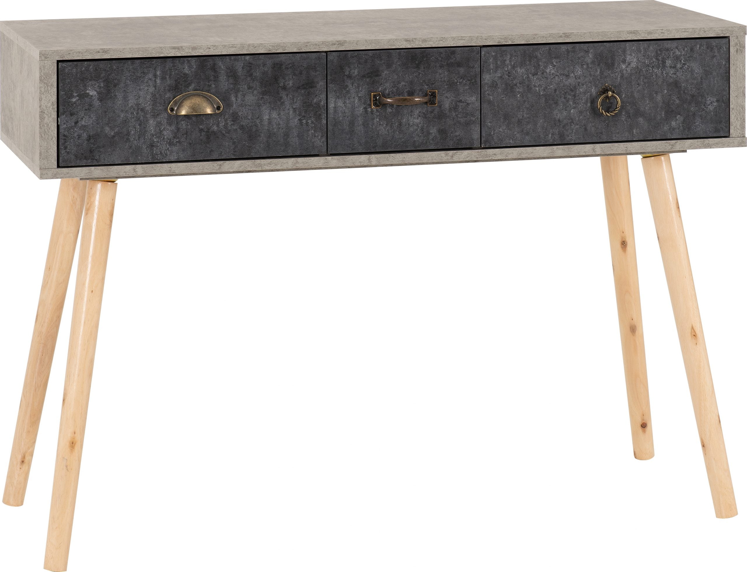Nordic 3 Drawer Occasional Table Concrete Effect/Charcoal