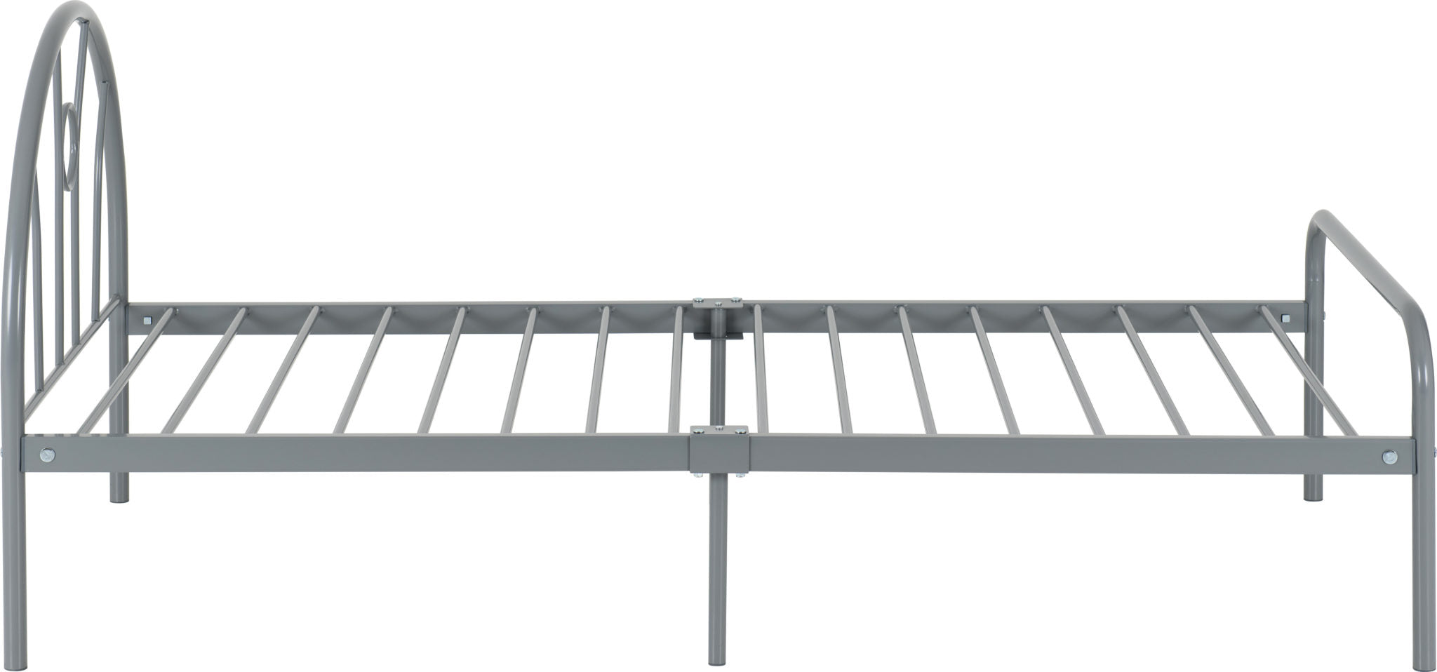 silver double bed frame