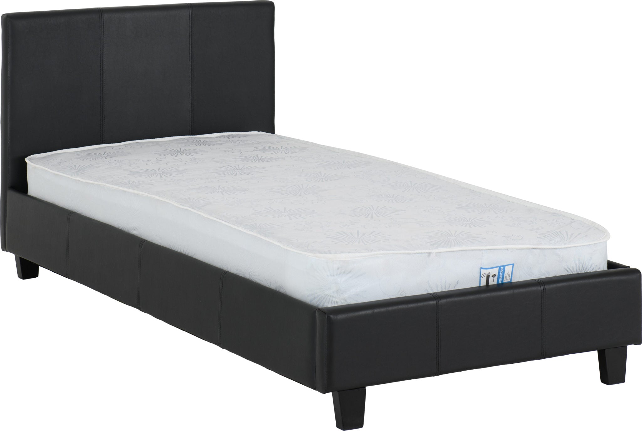 bed black faux leather