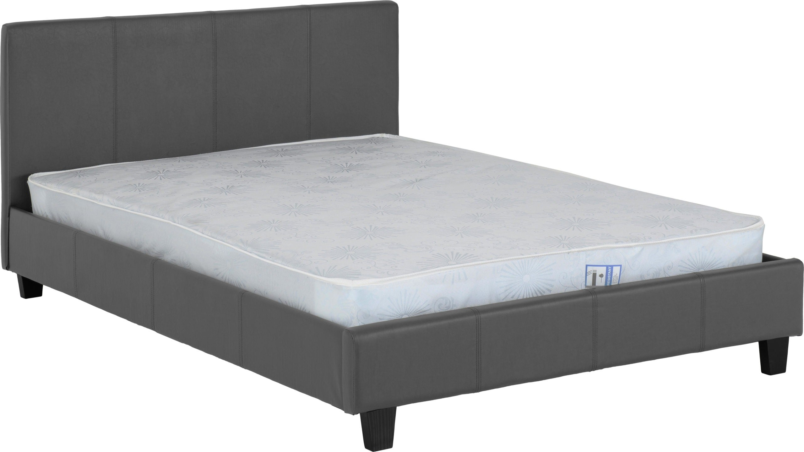 grey faux leather bed frame