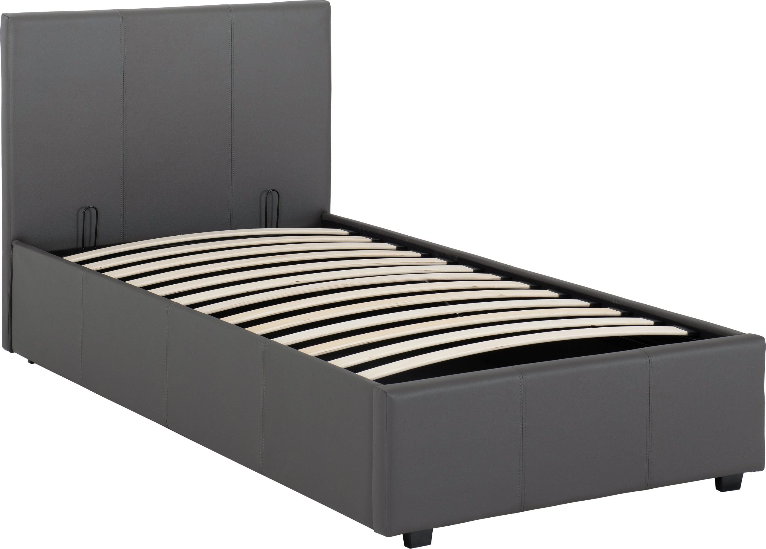 grey faux leather bed frame