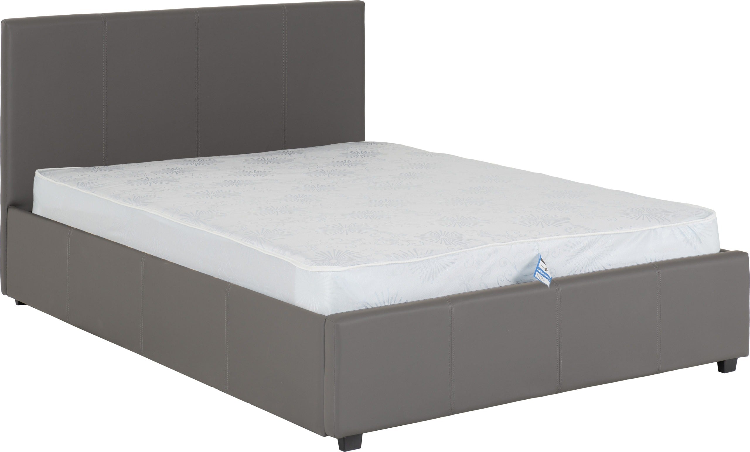 grey faux leather bed frame