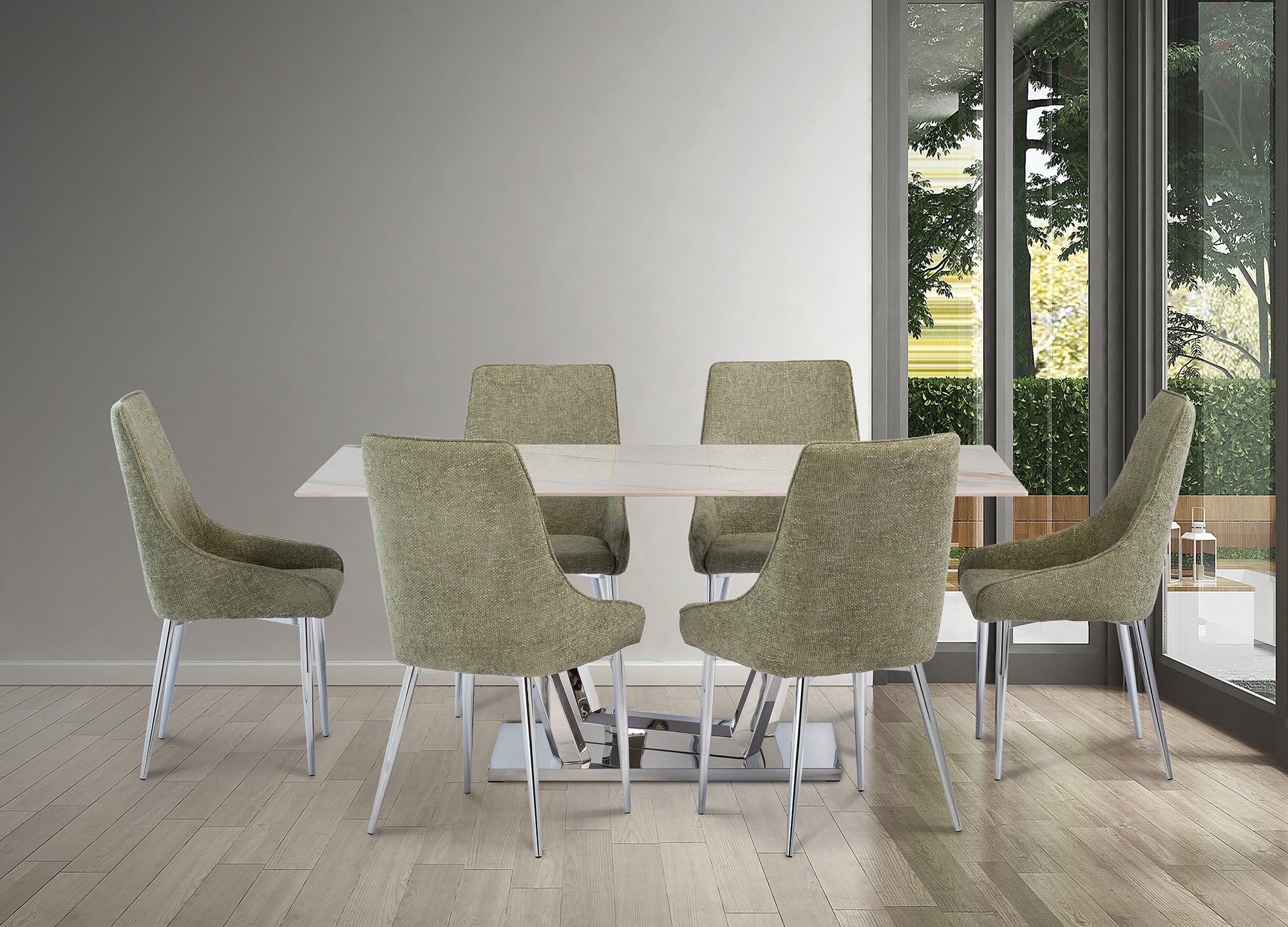chrome dining table legs
