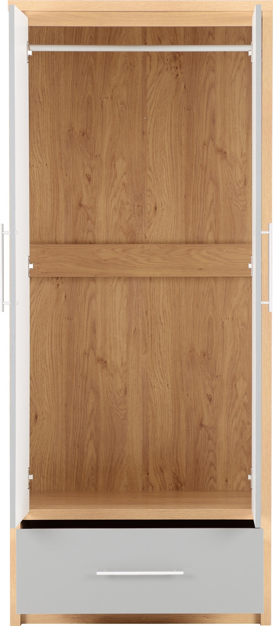 2 door oak wardrobe with drawers
