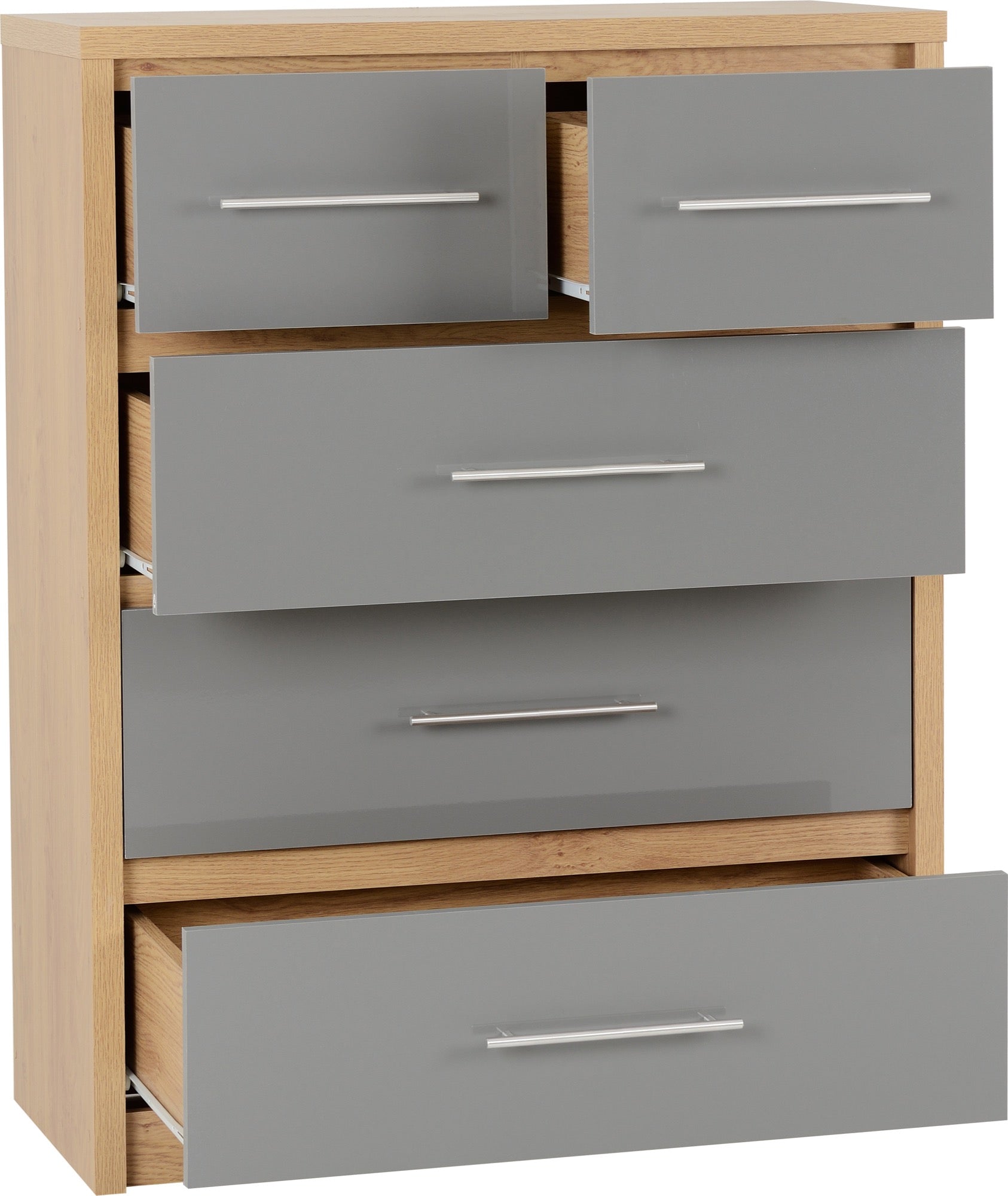 5 drawer chest grey