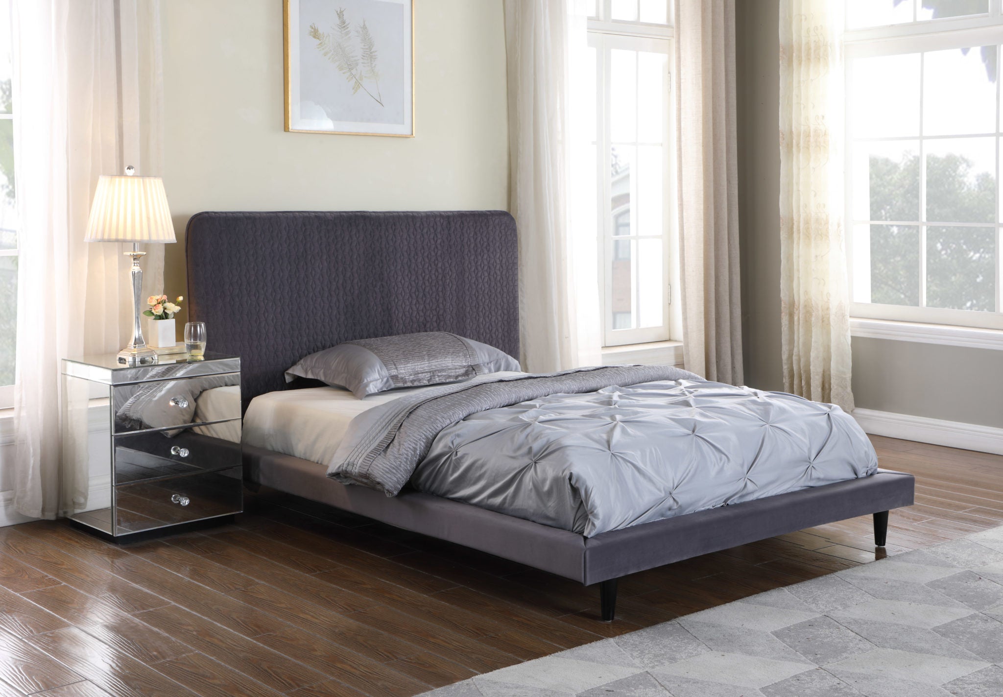 Shannon 5' Bed Grey Fabric