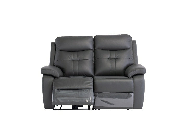 Sonia Leather Electric 2 Seater Recliner - Charcoal - USB Ports