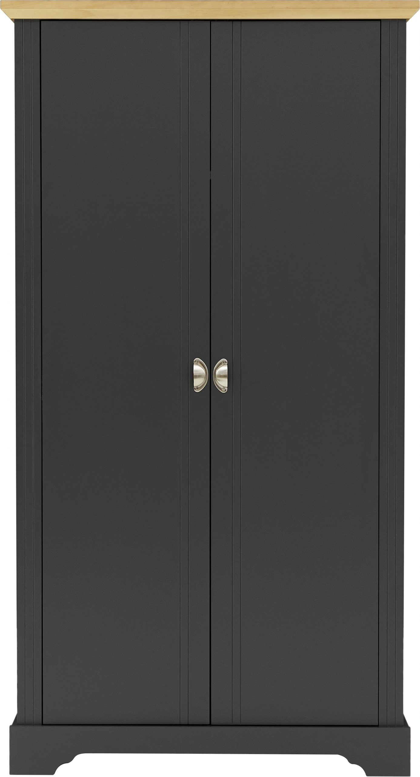 grey 2 door wardrobe