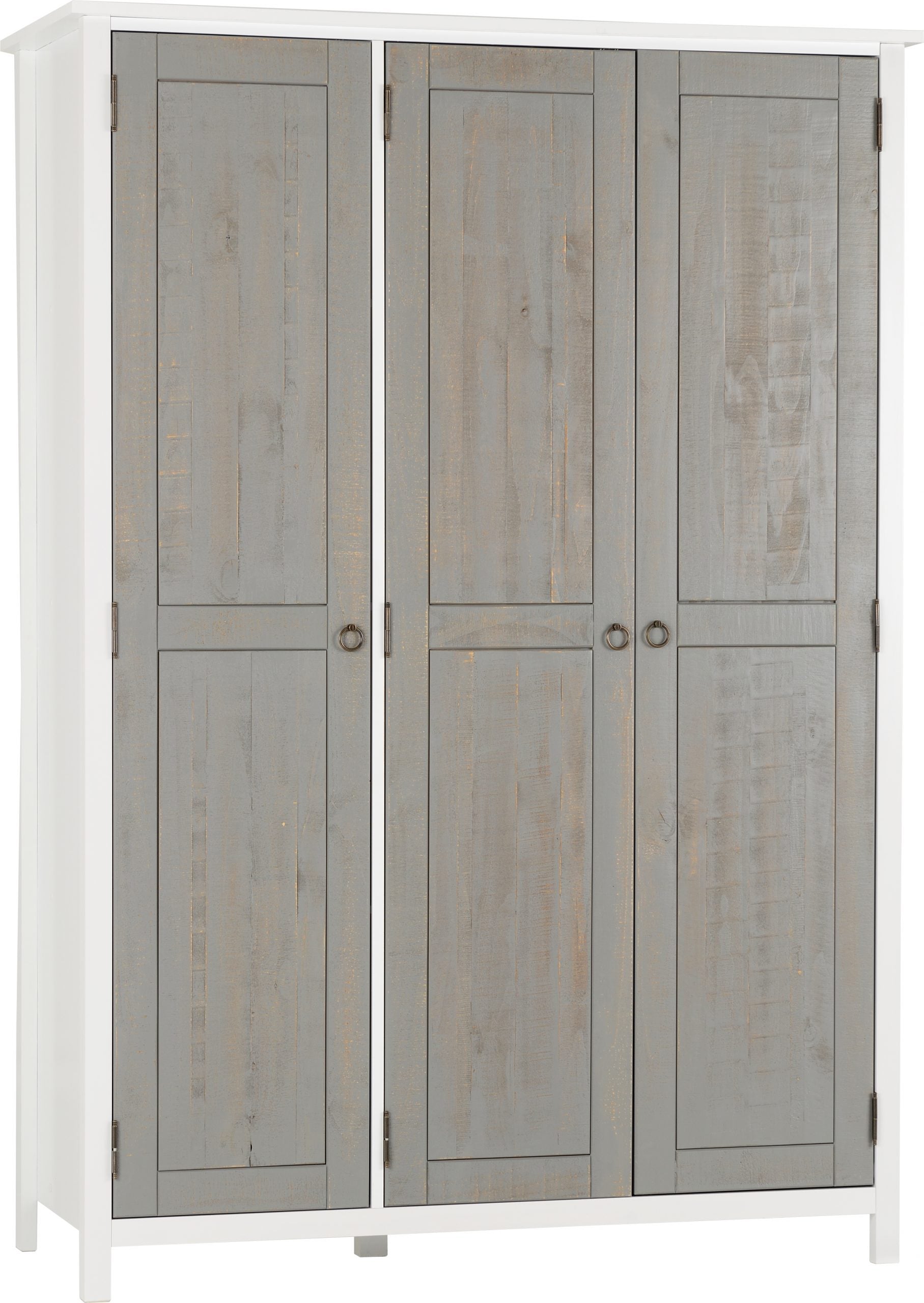 Vermont 3 Door Wardrobe White/Grey