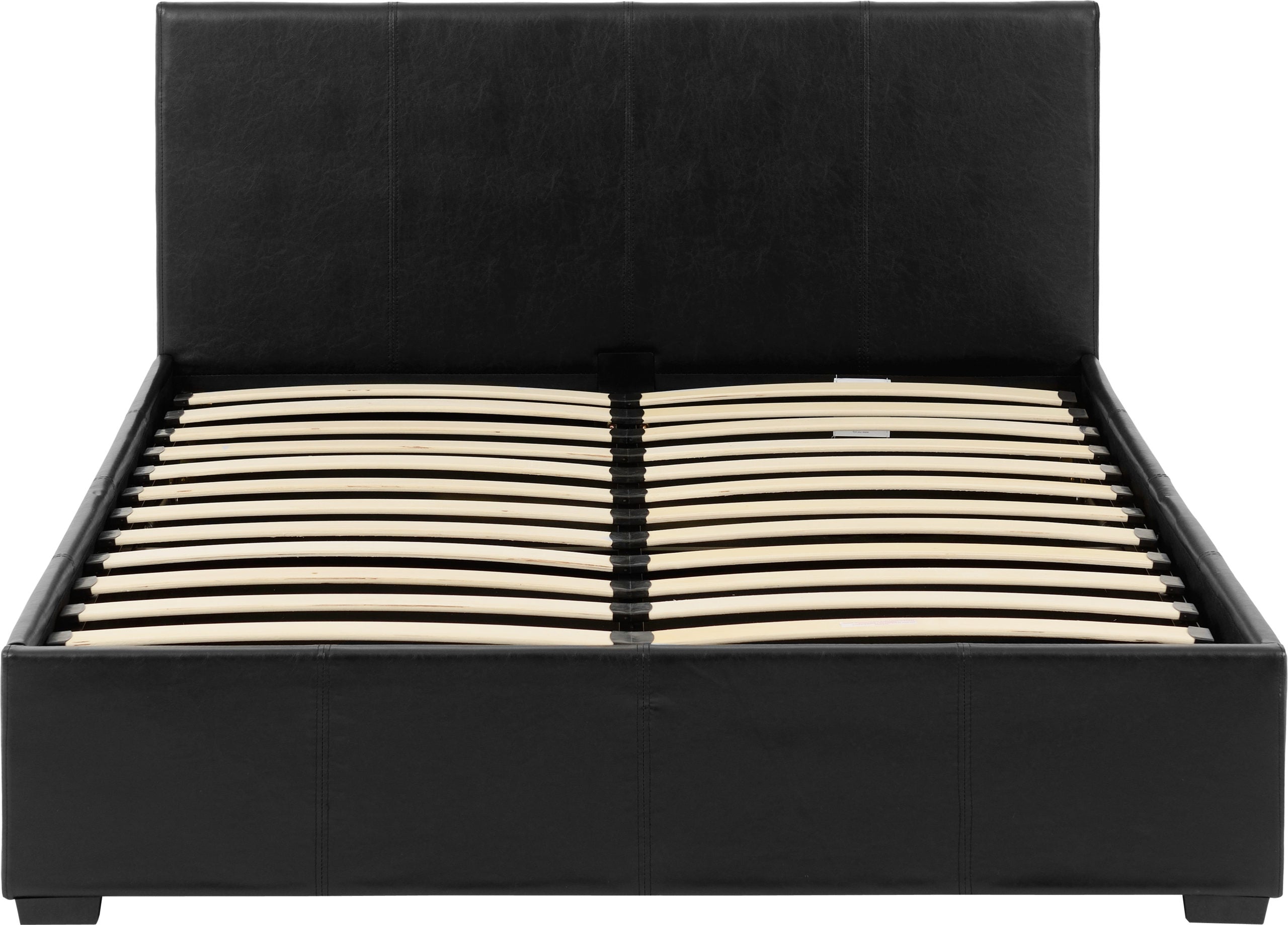 leather bed black