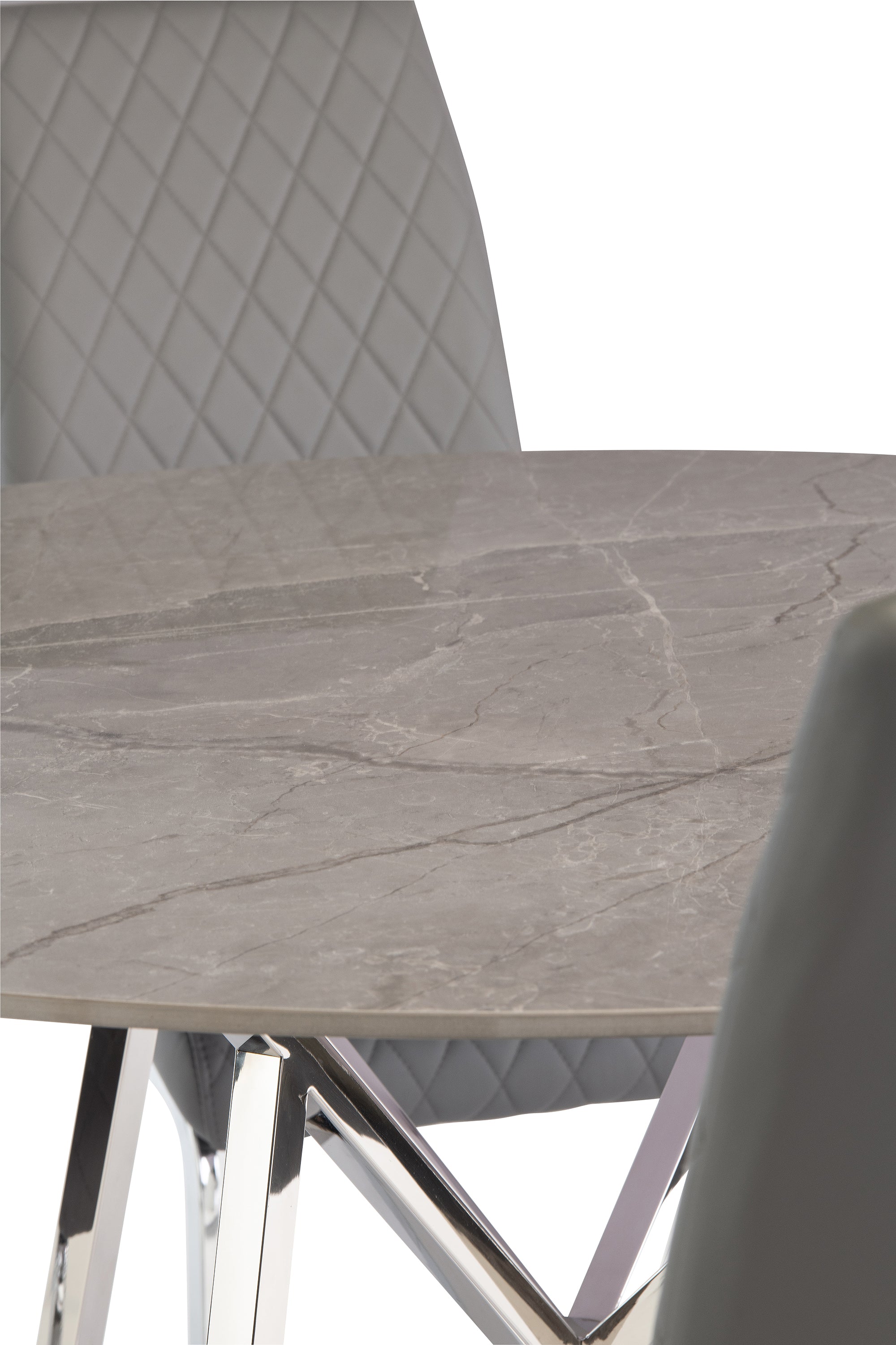Jenis Sintered Stone Tops / Chrome Leg Dining Table