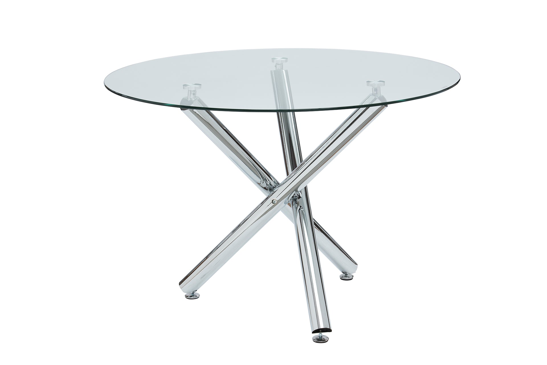 Kanty Round Dining Table Glass 1.06m