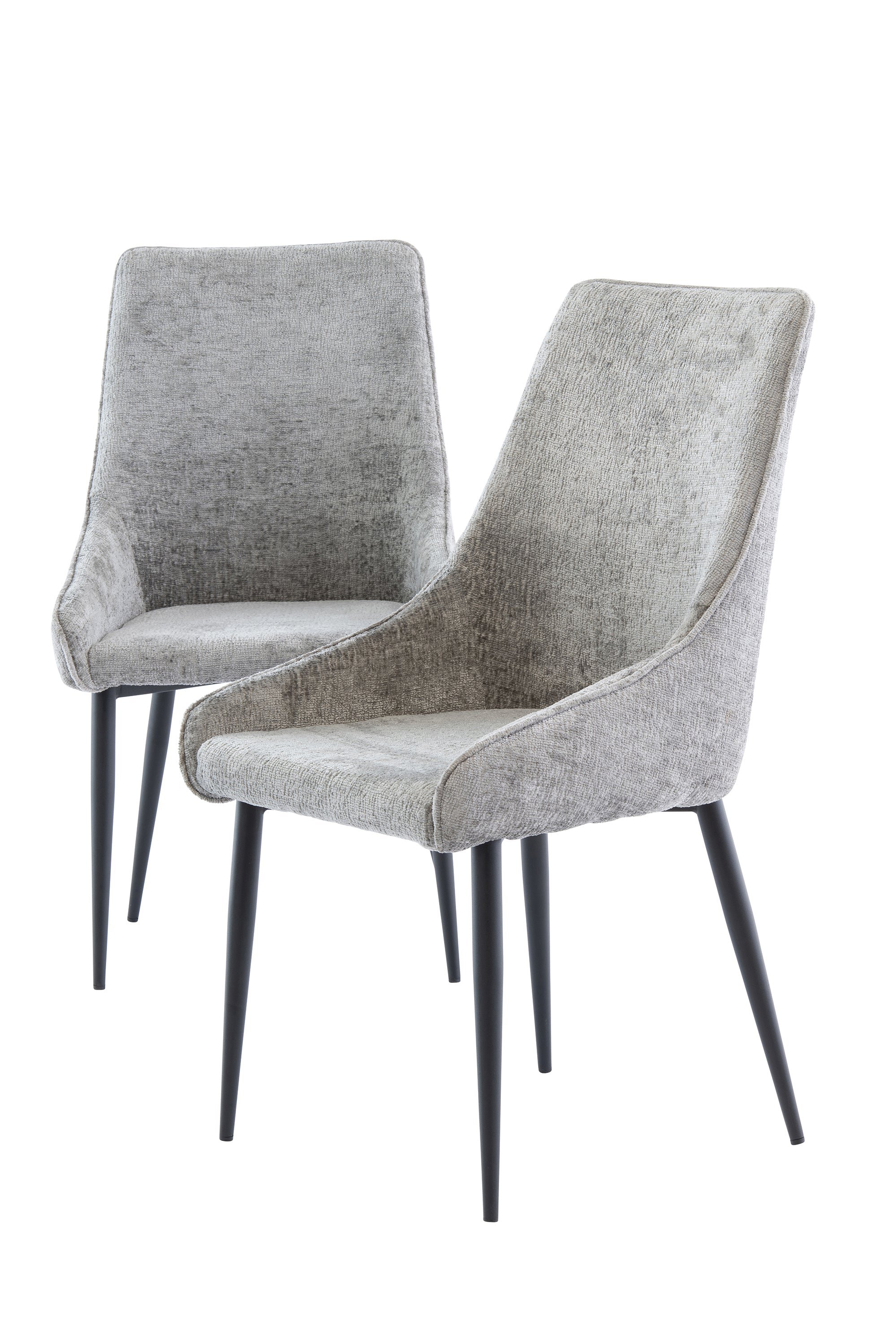 gray fabric dining chairs