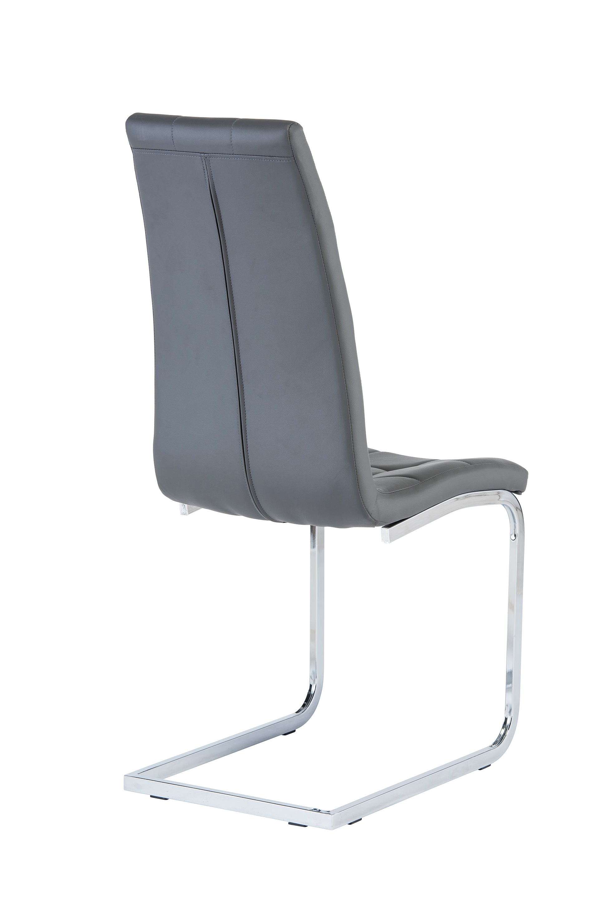 grey faux leather dining chairs