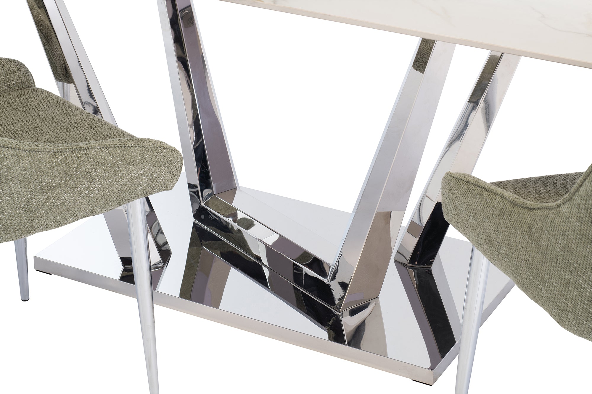 top chrome leg dining table