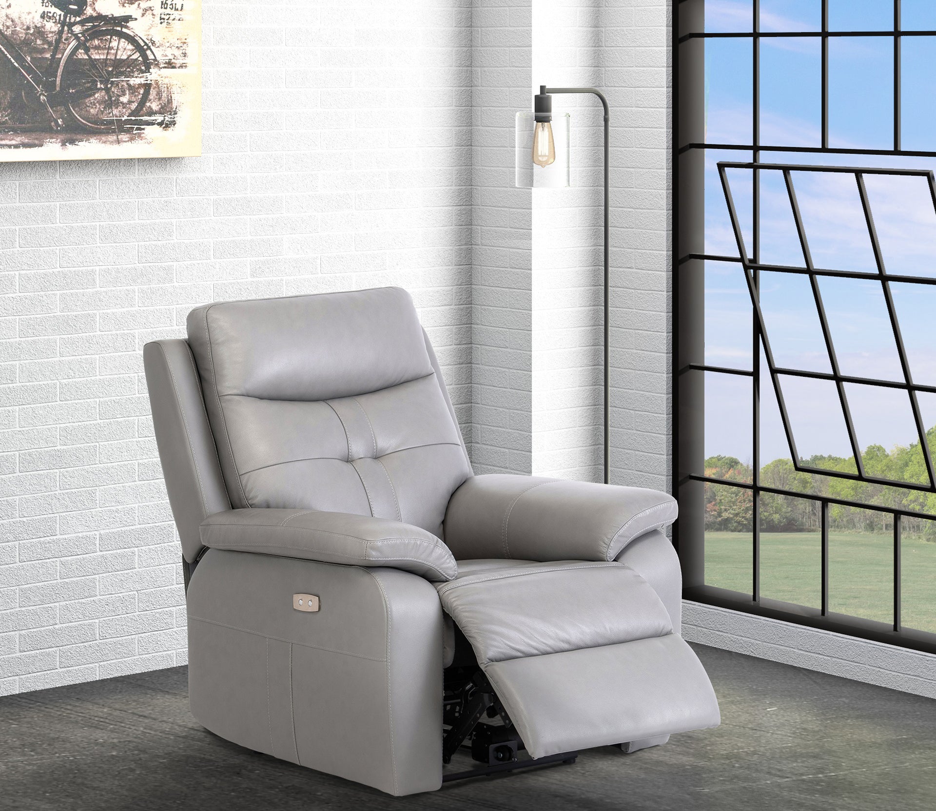 leather electric recliner armchair