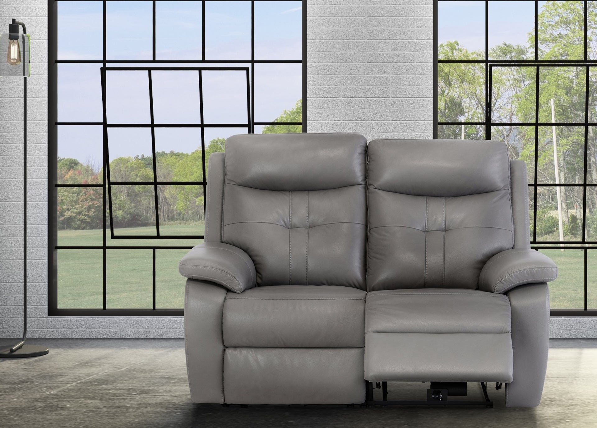 leather electric 2 seater recliner