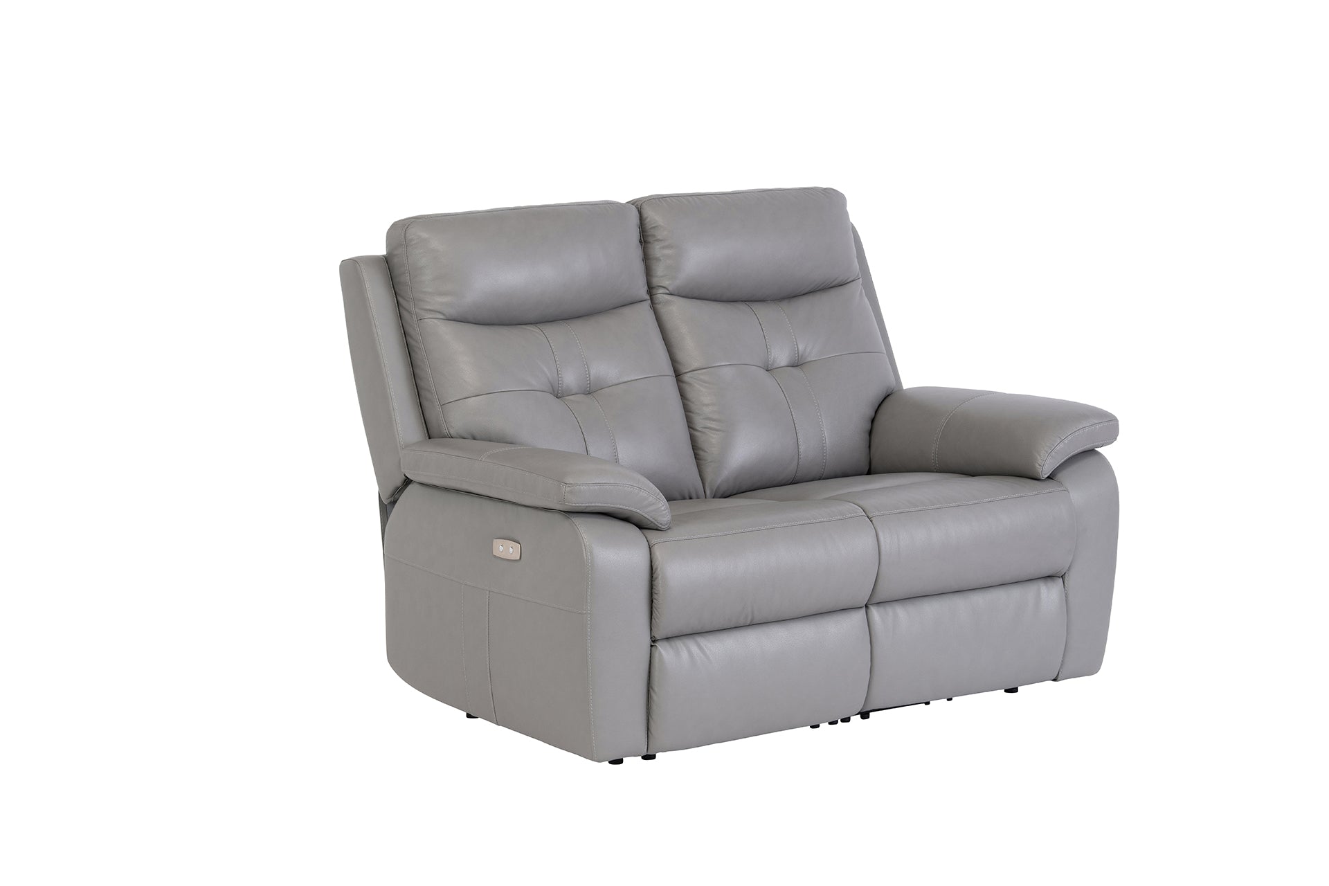 Sonia Leather Electric 2 Seater Recliner - Grey - USB Ports