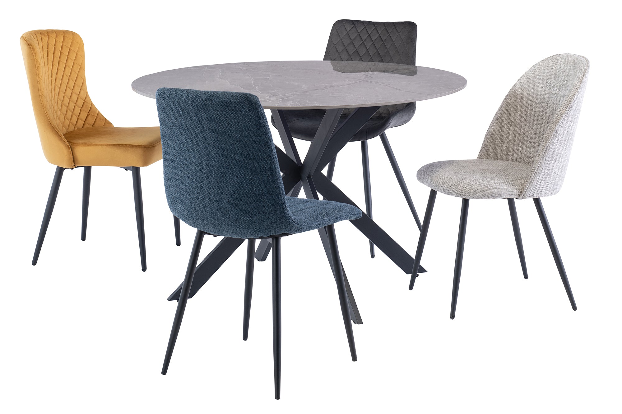 glass dining table black legs