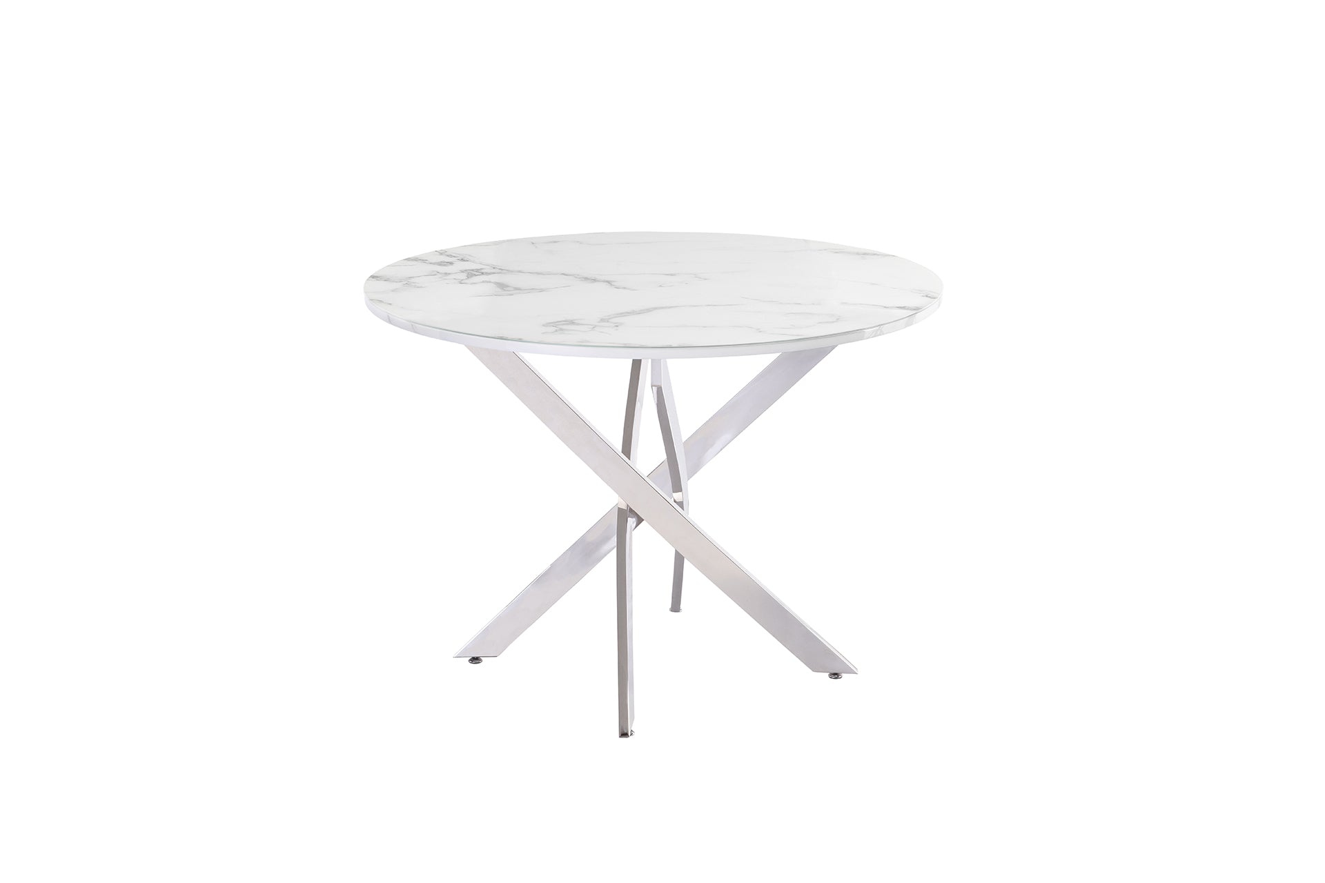Vastmont 1.07m Round Dining Table - White Marble