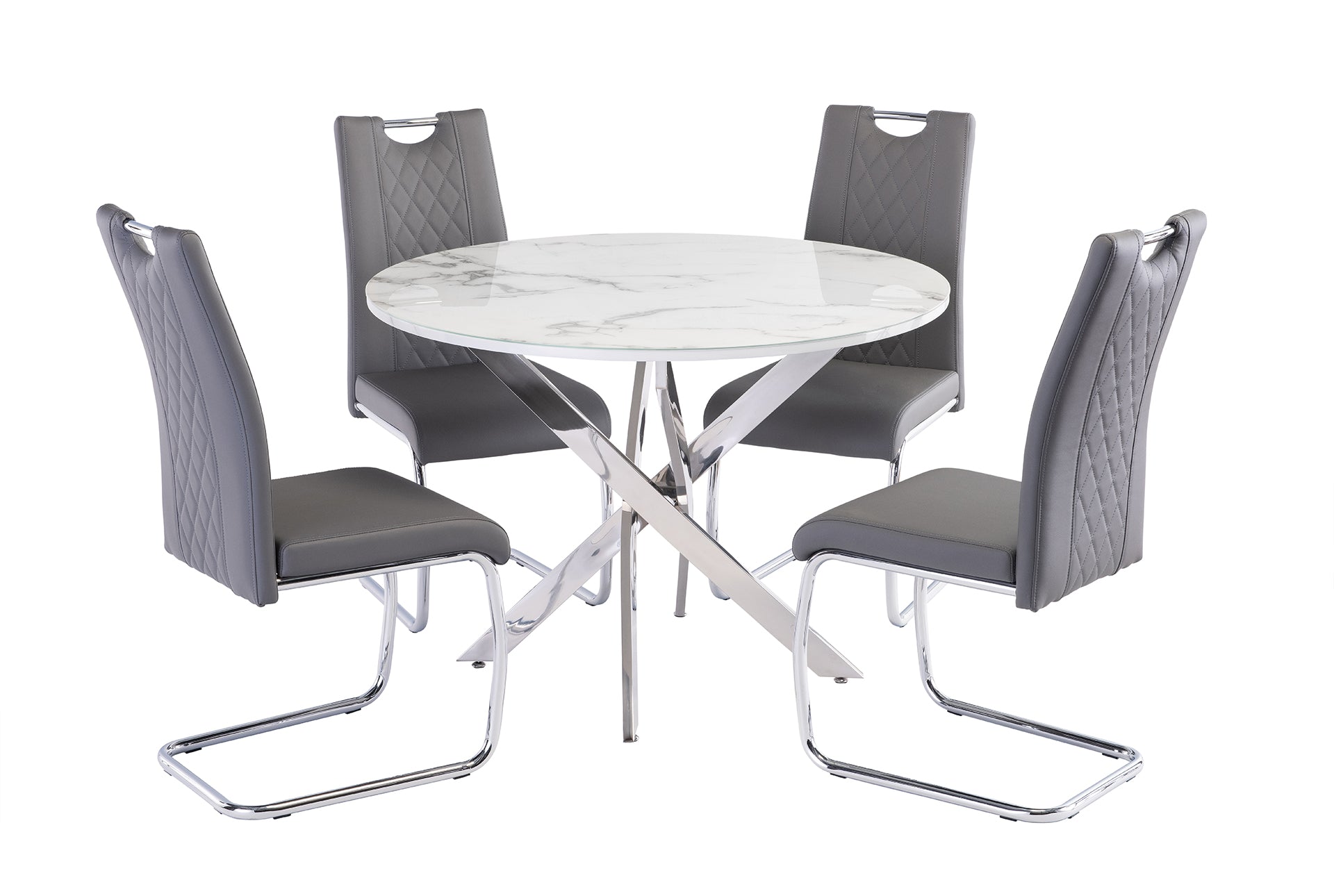 round dining table white marble